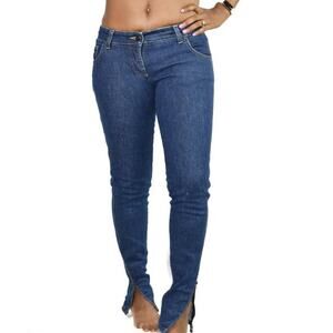 Stella McCartney Jeans Blue Low Rise Ankle Zip Side Slim Straight Italy Size 2